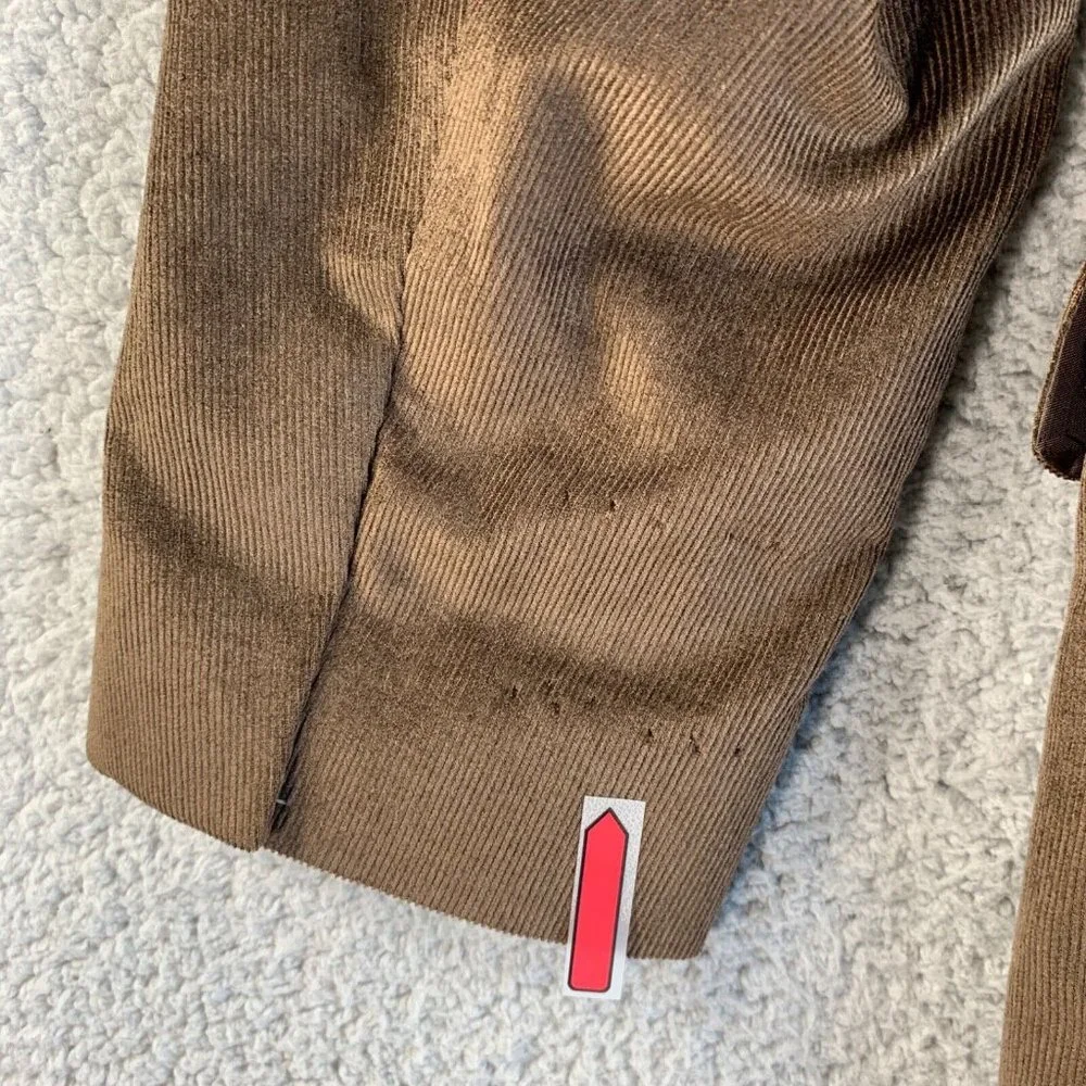 NEW Jos‎ A Bank Blazer Mens 46 L Long Brown Corduroy Sport Coat Jacket Lyocell *